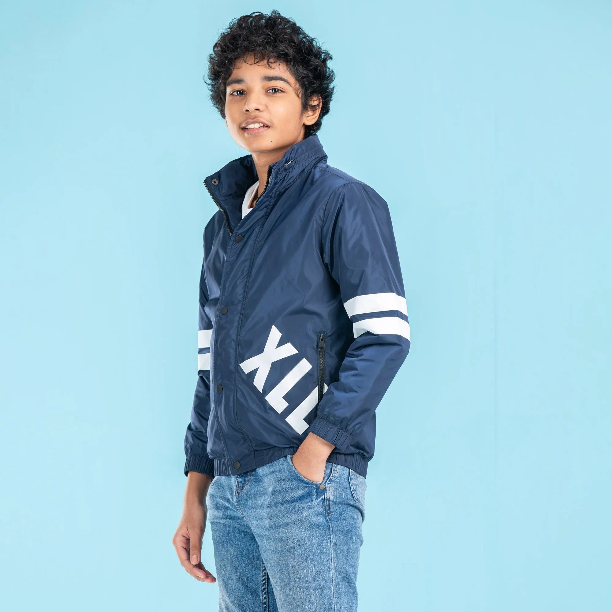 Boys Bomber Jacket- Navy