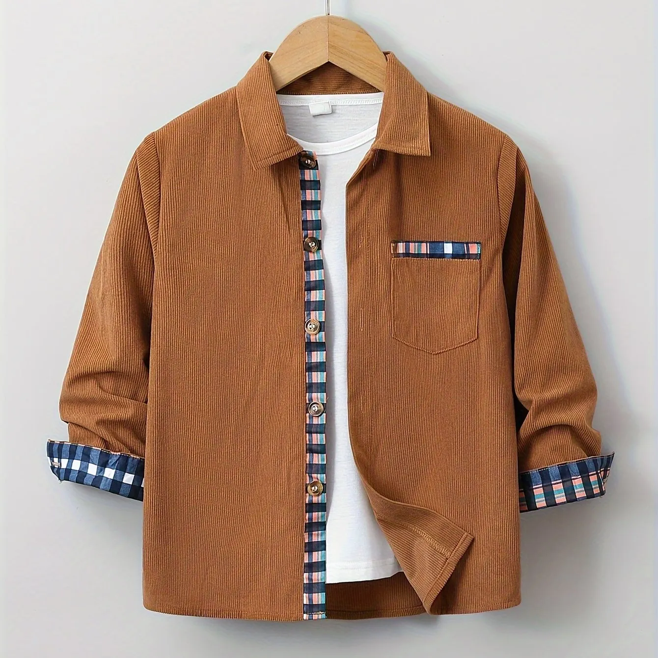 Boys Shirts, Long Sleeve Outwear Shirts Jacket, FS