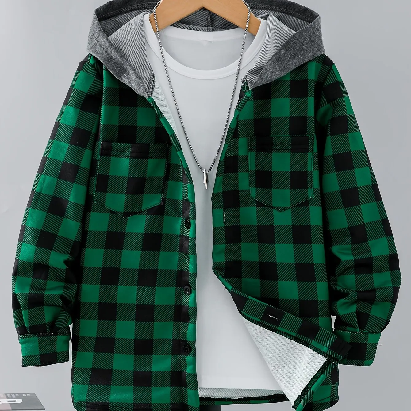 Boys Stylish Hooded Shirts Long Sleeve, FS