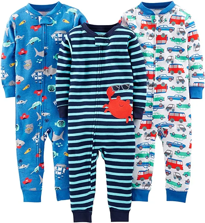 Brand new Simple Joys by Carter's baby-boys 3-pack Snug-fit Footless Cotton Pajama Set, 12 Months!