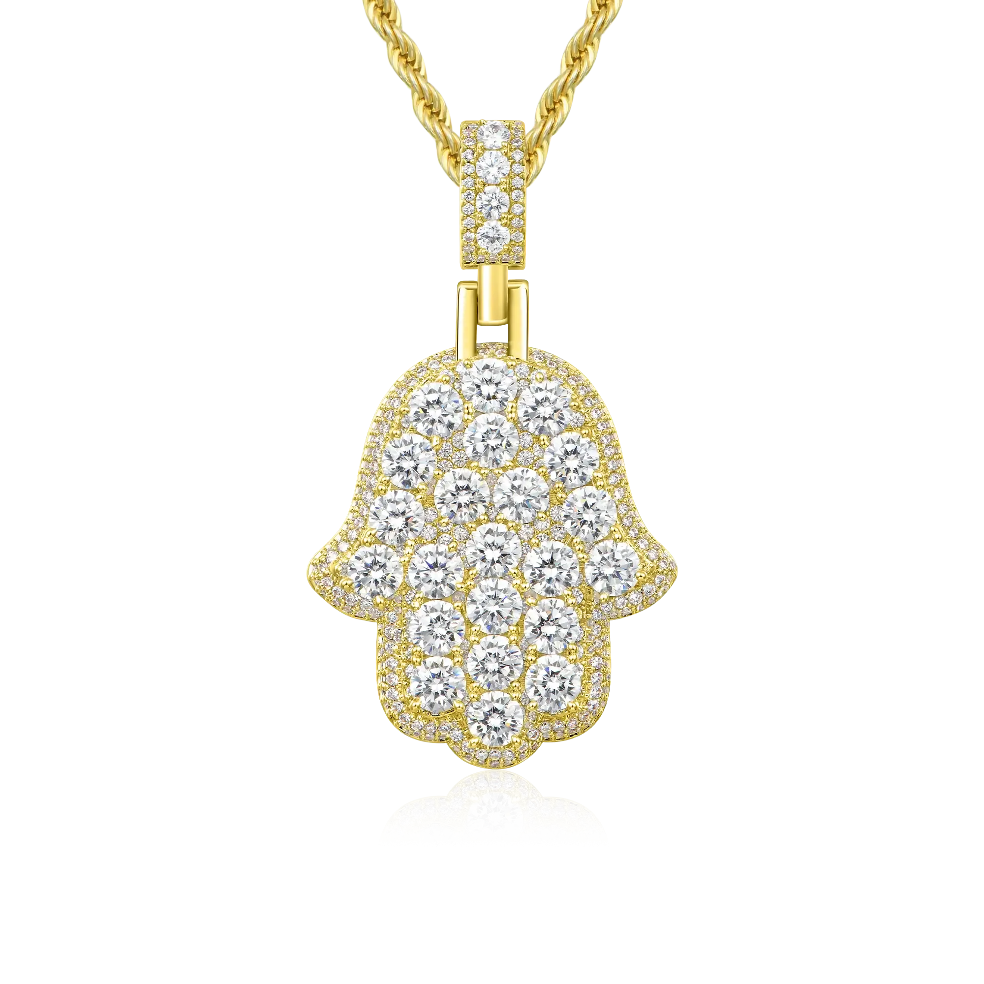 Brilliance Layered Hamsa Pendant