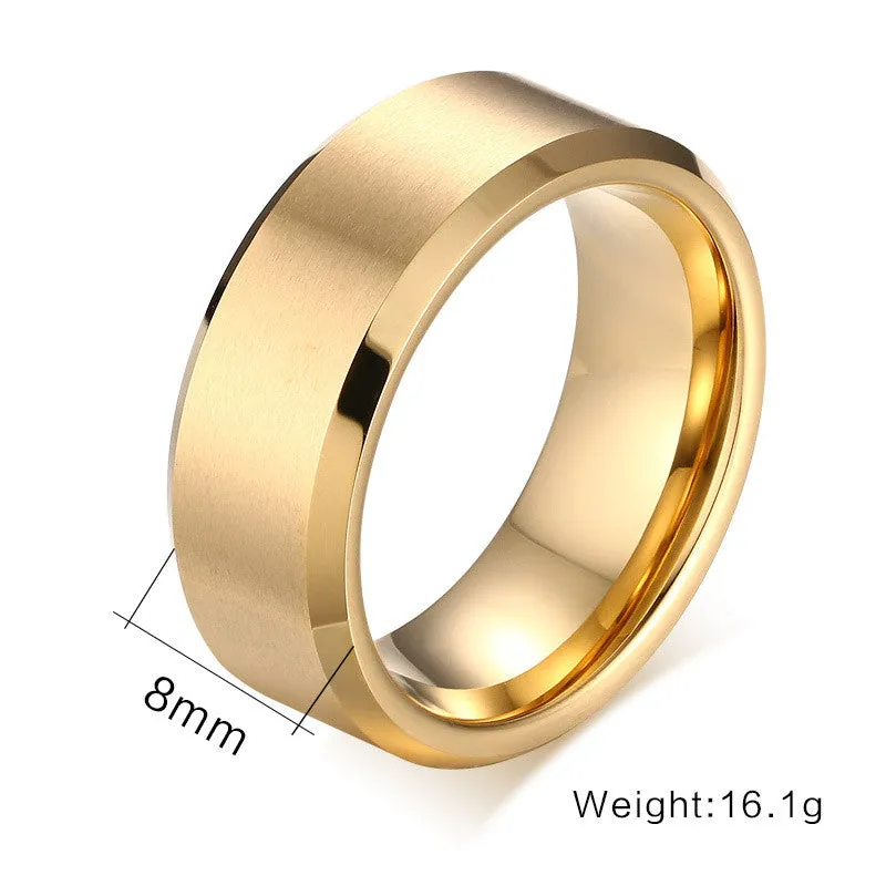 Brushed Clean Cut Tungsten Ring