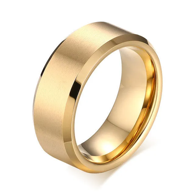 Brushed Clean Cut Tungsten Ring