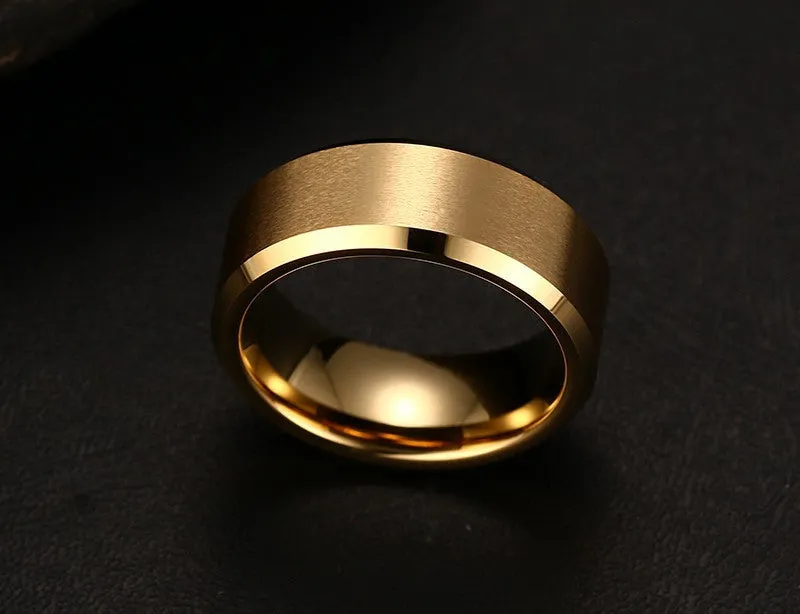 Brushed Clean Cut Tungsten Ring