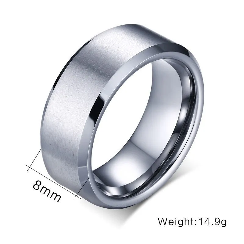 Brushed Clean Cut Tungsten Ring