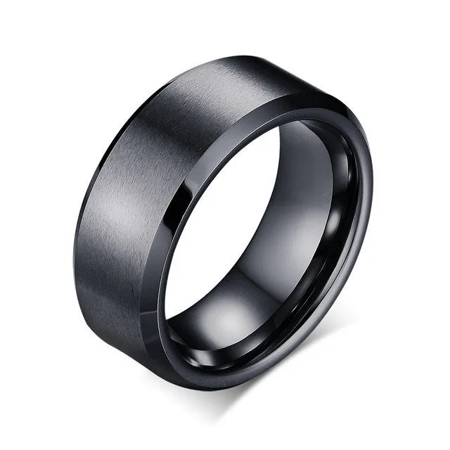 Brushed Clean Cut Tungsten Ring