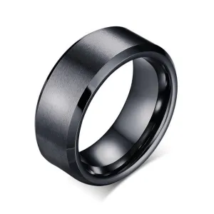Brushed Clean Cut Tungsten Ring