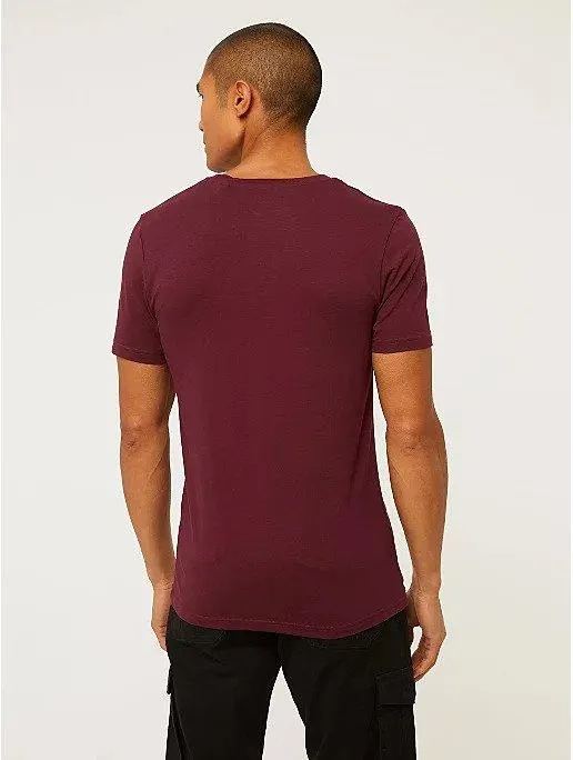 Burgundy Muscle Fit Short Sleeve T-Shirt