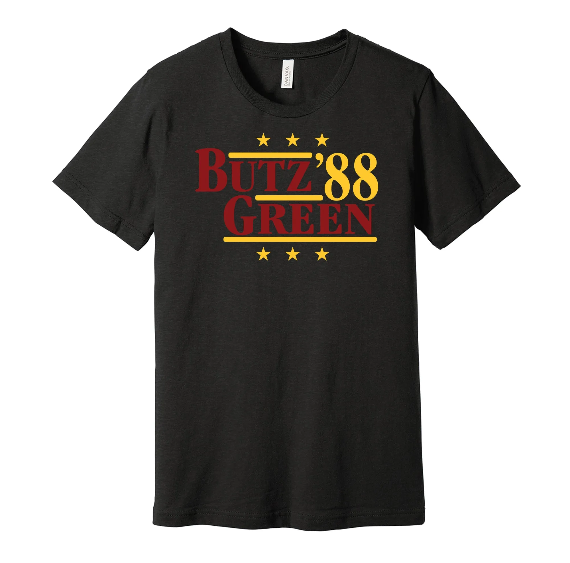 Butz & Green '88 - Washington Football Legends Political Campaign Parody T-Shirt - Hyper Than Hype Shirts