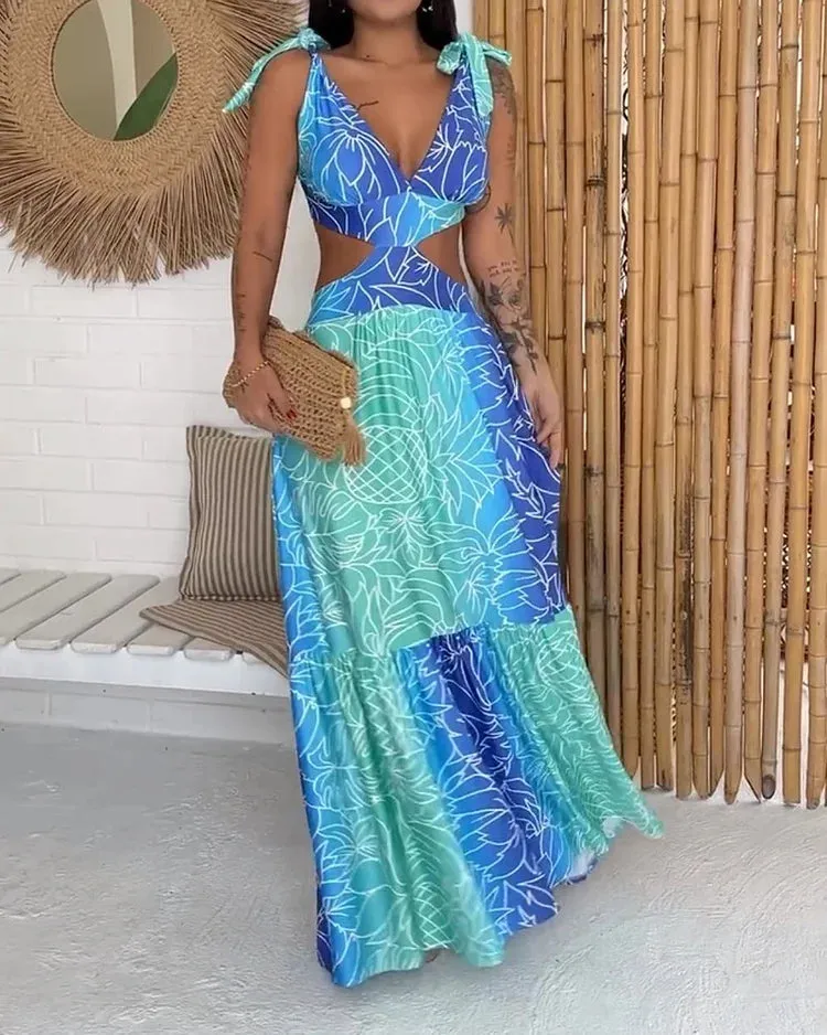 Calantha - Elegant midi dress with print.
