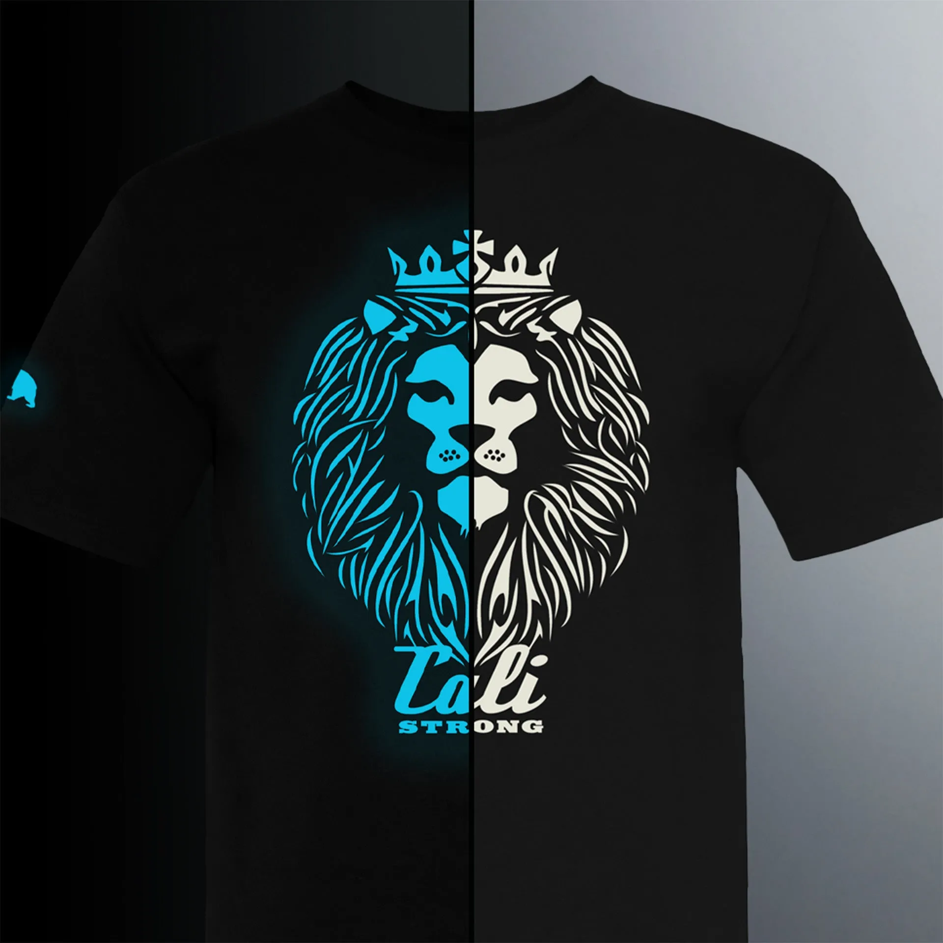 CALI Strong King Rasta Black T-shirt Glow in the Dark