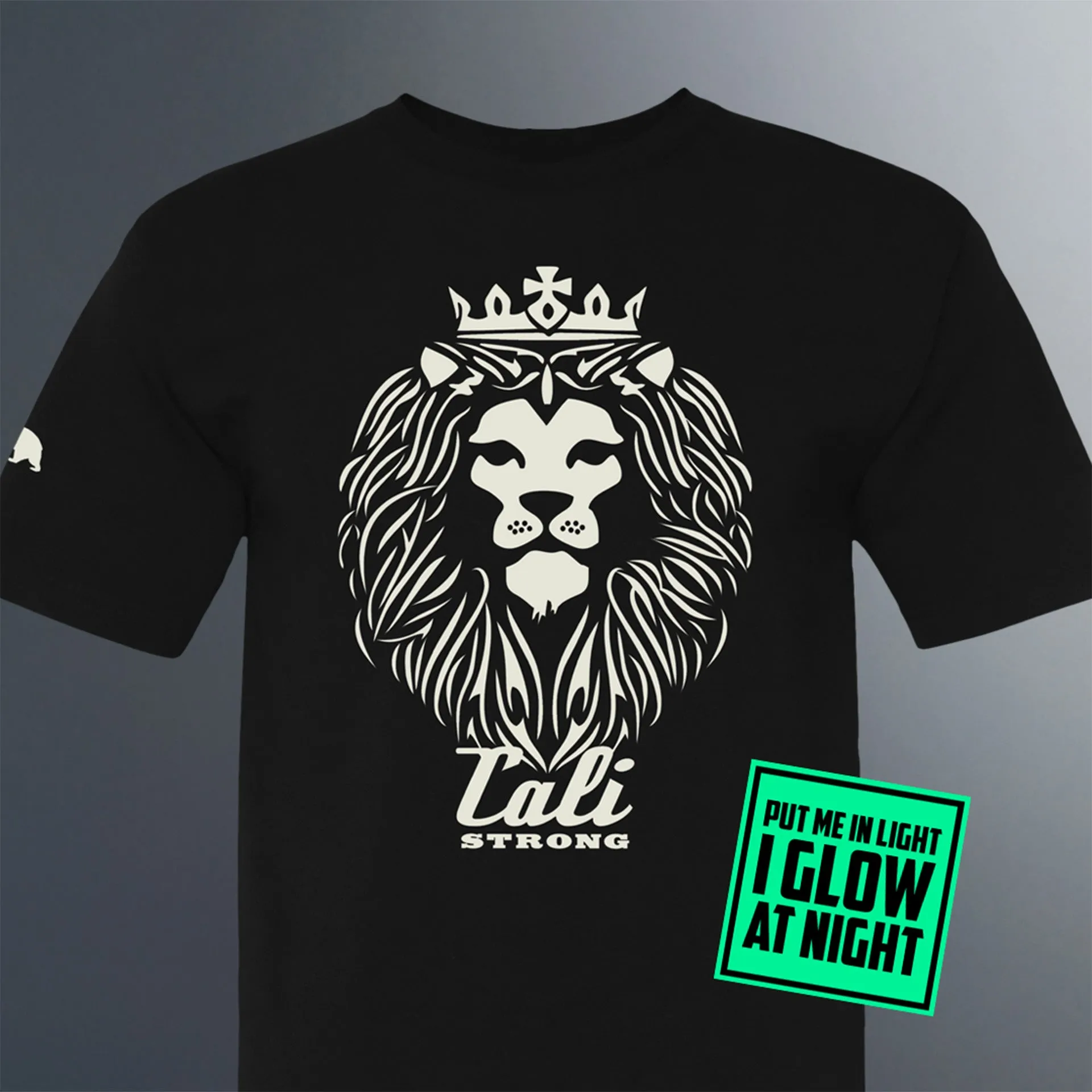 CALI Strong King Rasta Black T-shirt Glow in the Dark