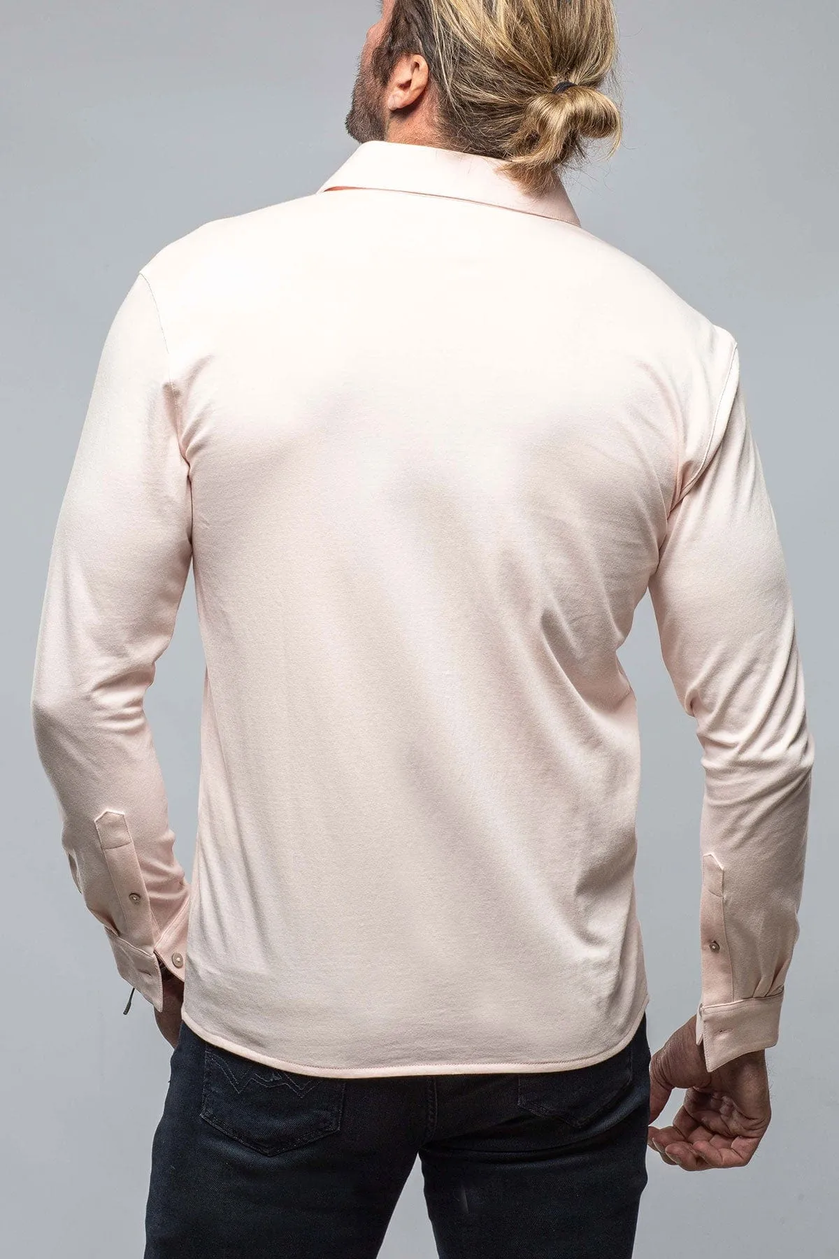 Cambria Button Up Polo in Pink