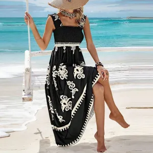 Camila - Sleeveless dress with square neckline.