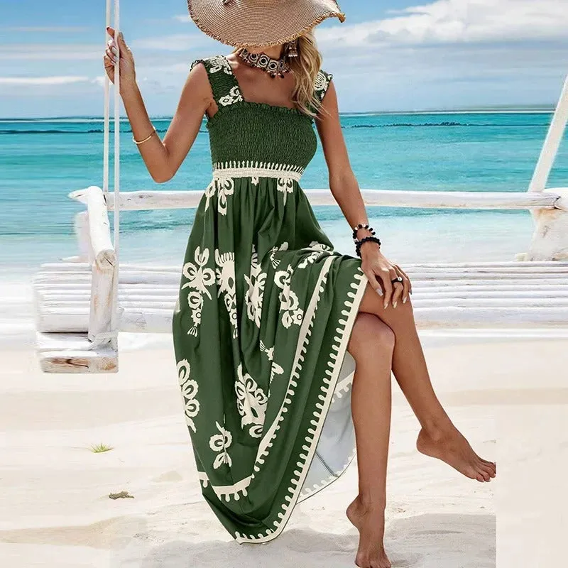 Camila - Sleeveless dress with square neckline.