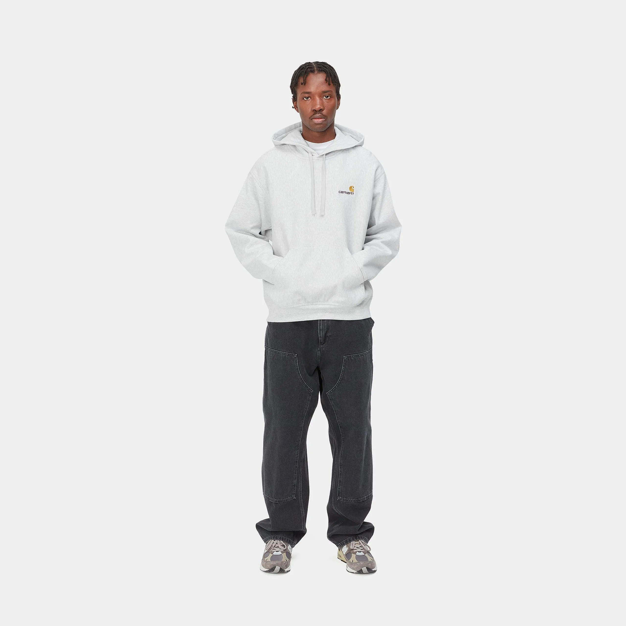 Carhartt WIP Hooded American Script Ash Heather