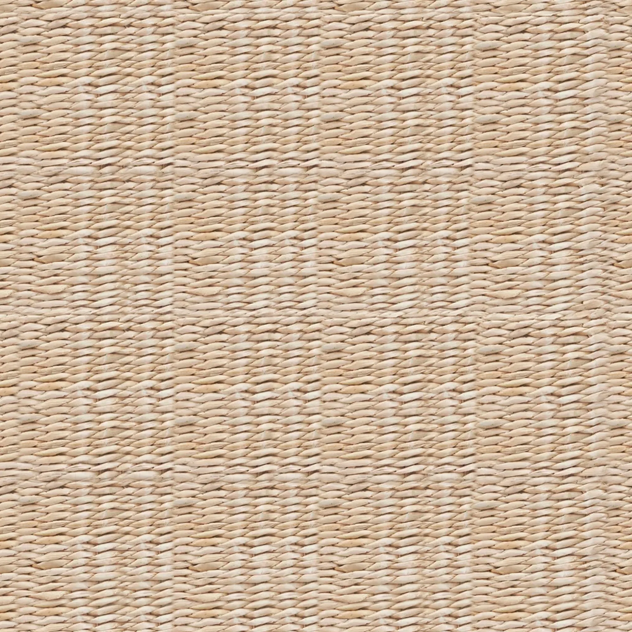 Cattail and Paper Terra Basket Two Tone Wicker Basket with Handles