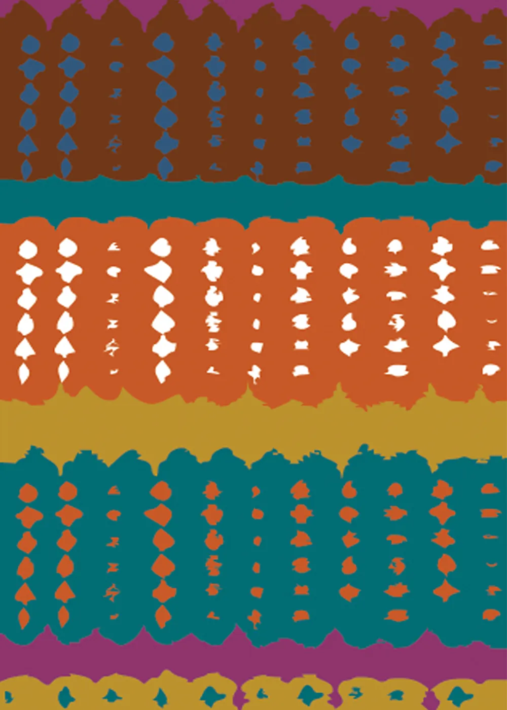 Chane Men's African Print Button-up Shirt (Orange Teal Adire) - Clearance