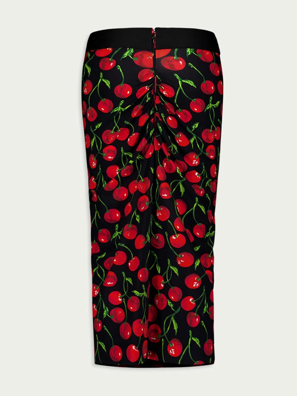 Cherry-Print Midi Pencil Skirt