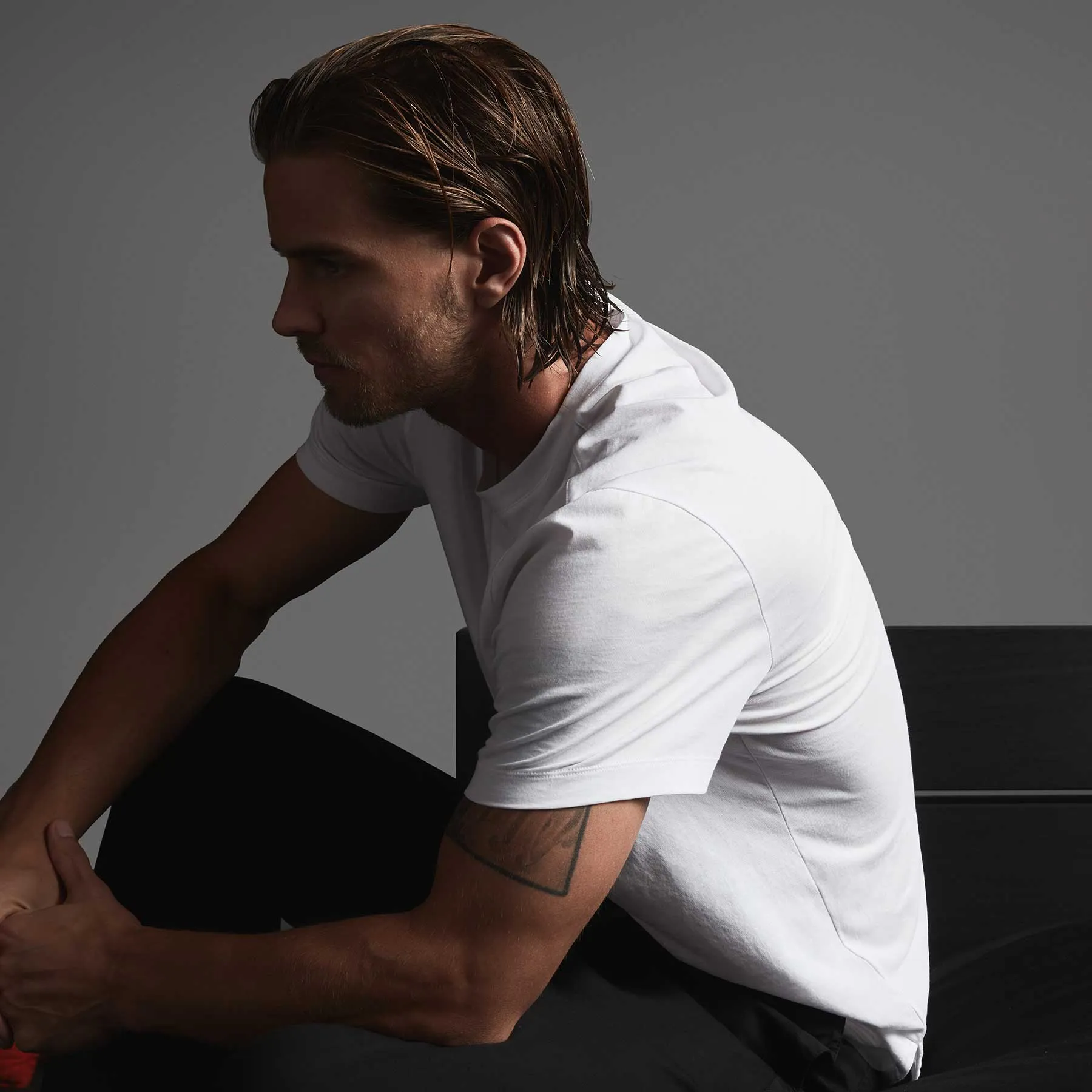 Clean Finish Jersey Short Sleeve Crew - White