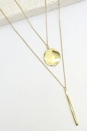 Coin & Bar Necklace