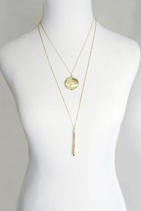 Coin & Bar Necklace