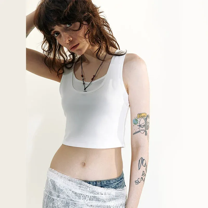 Contrast Silver Knit Crop Top