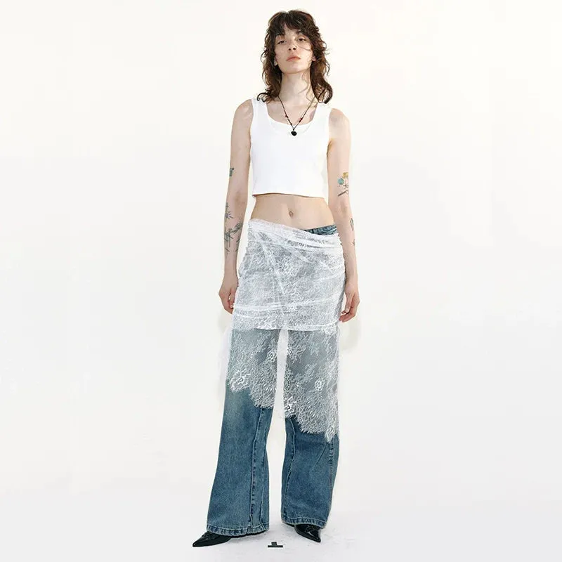 Contrast Silver Knit Crop Top