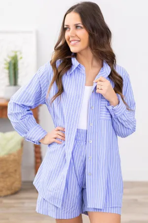 Cornflower Stripe Top and Short PJ Set
