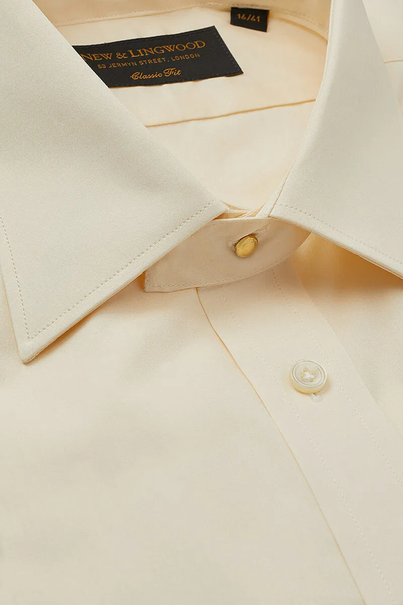 Cream Classic Fit Neckband Shirt