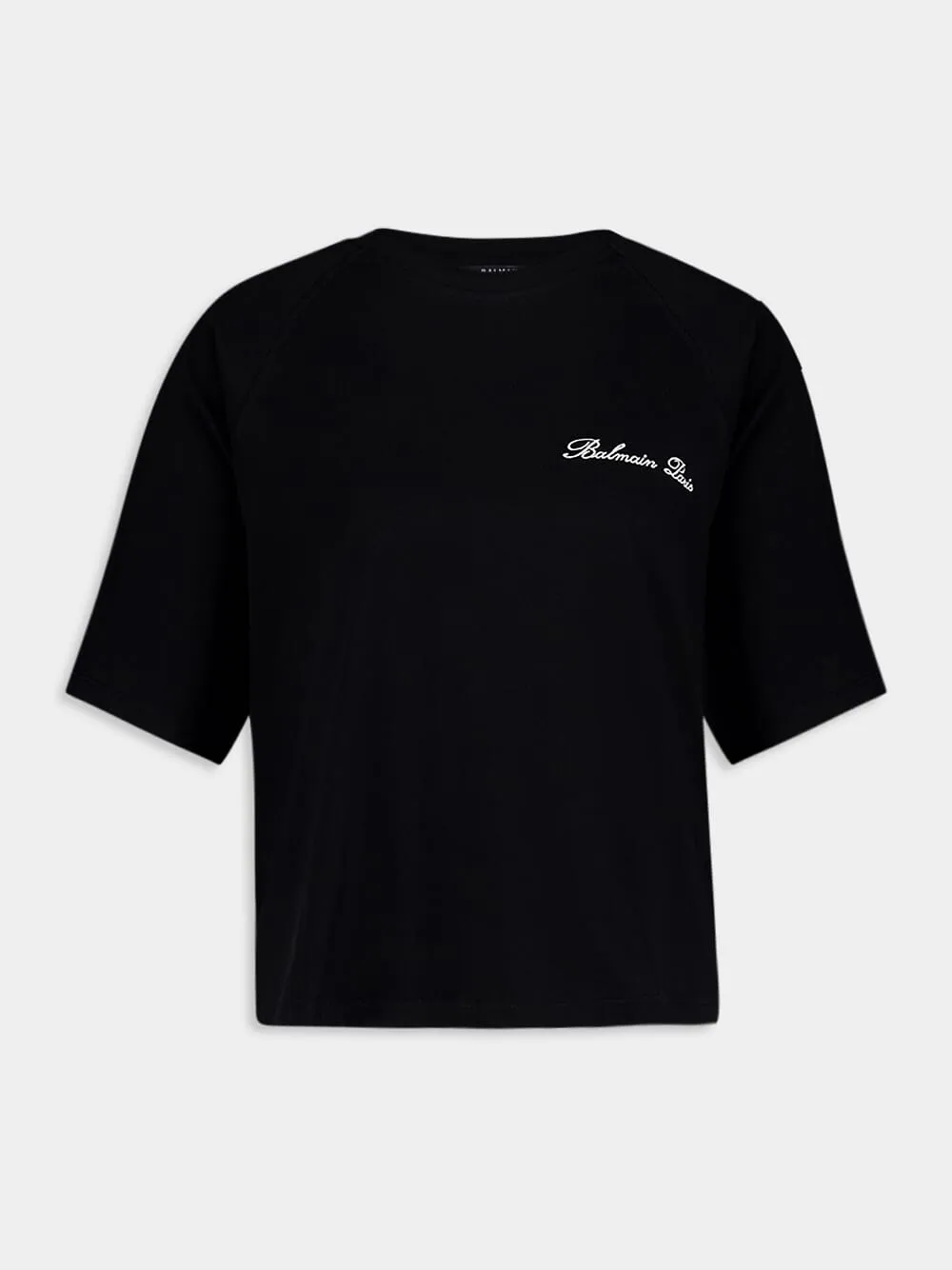 Cropped Balmain Signature T-Shirt