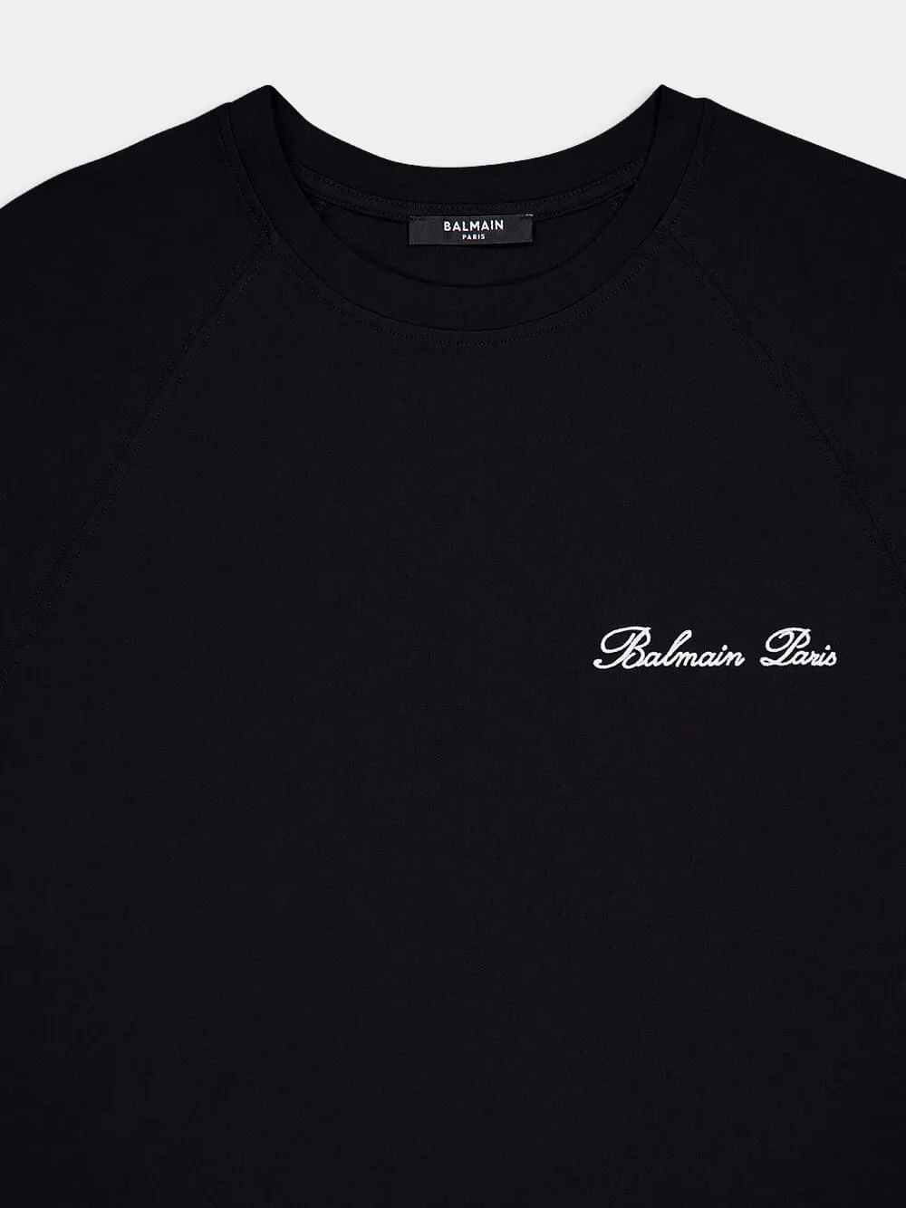 Cropped Balmain Signature T-Shirt