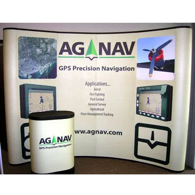 Curved 8 ft Pop Up Trade Show Display With Graphic Package