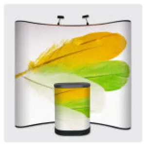Curved 8 ft Pop Up Trade Show Display With Graphic Package