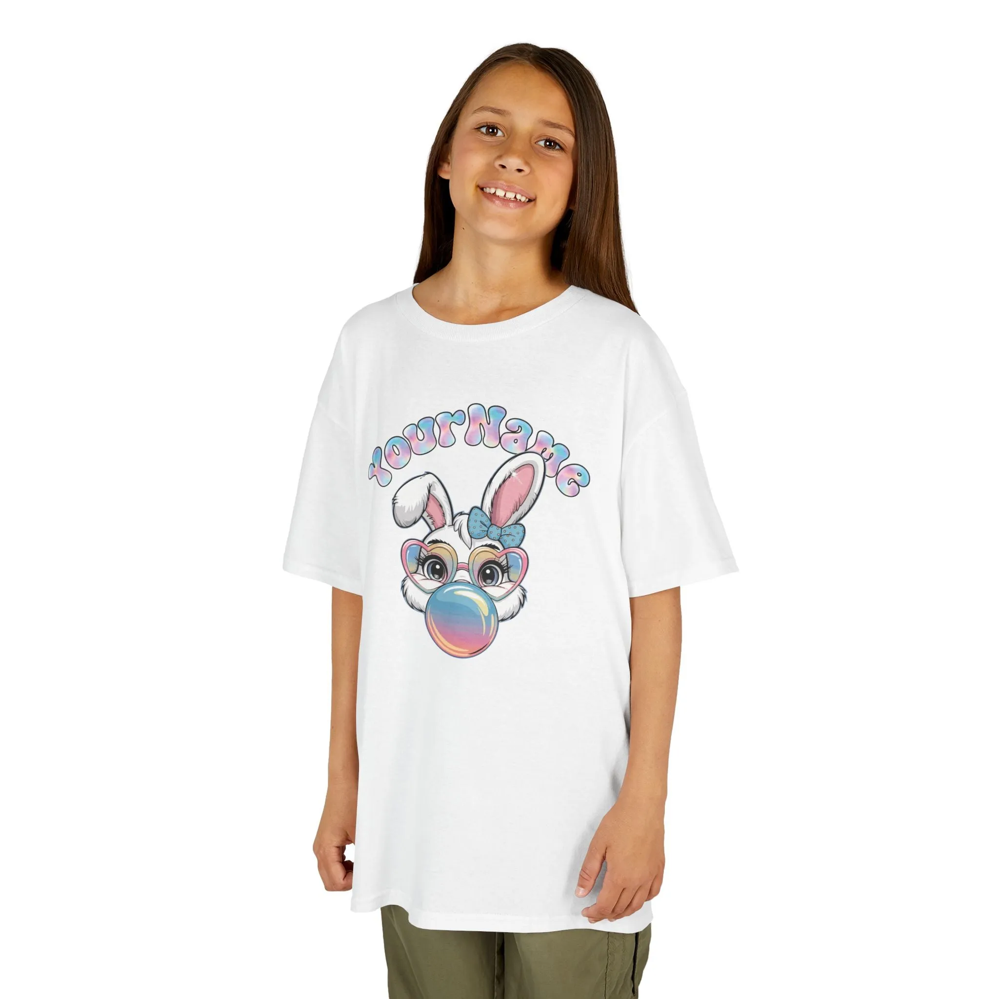 CUSTOM NAME Bunny Face Easter KIDS T-Shirt