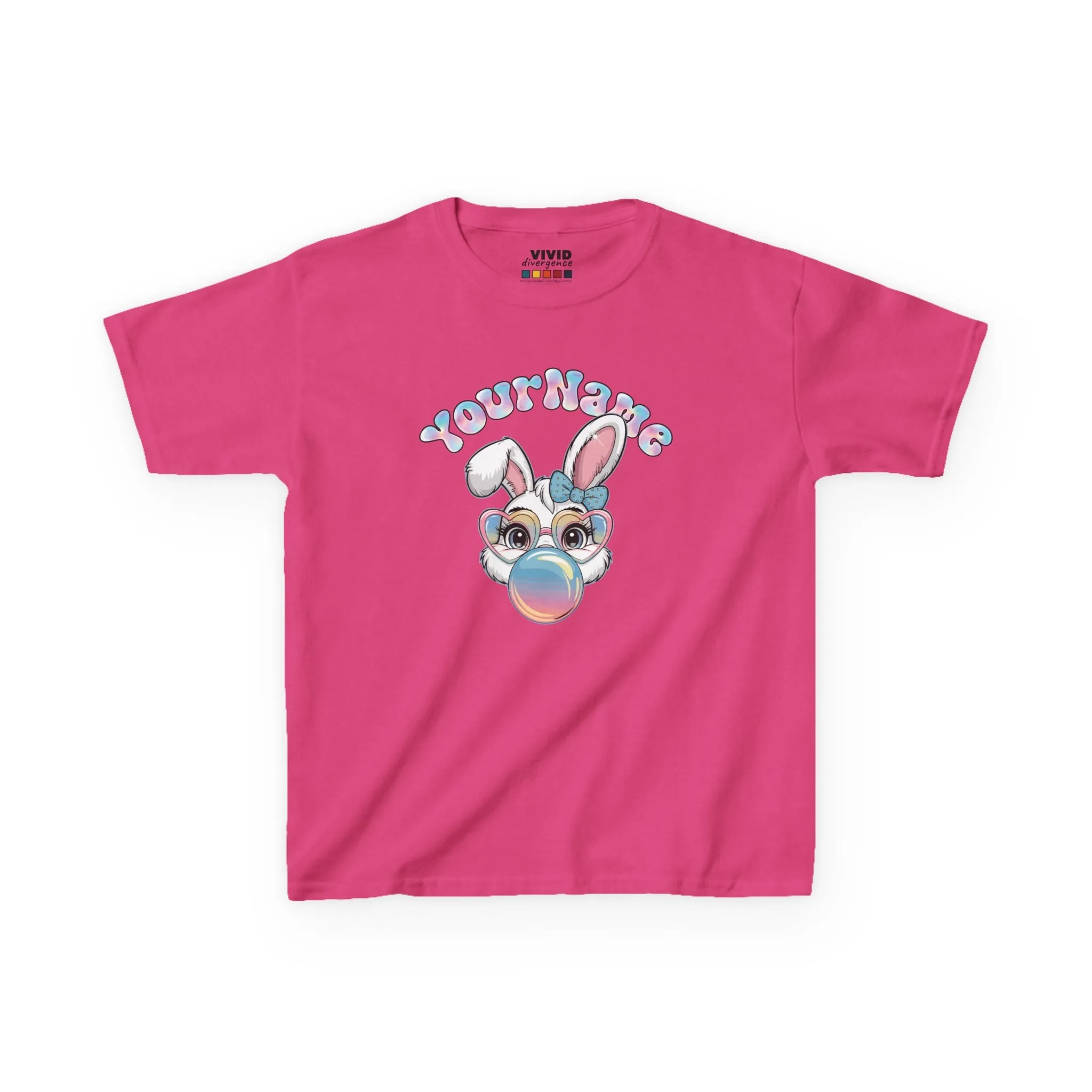 CUSTOM NAME Bunny Face Easter KIDS T-Shirt
