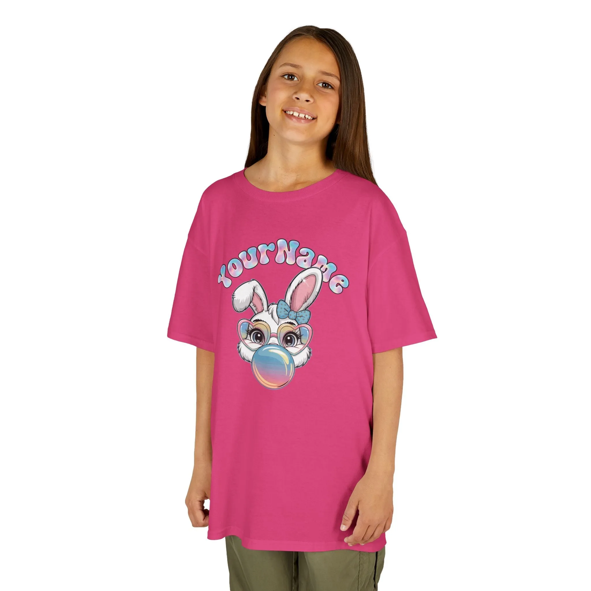 CUSTOM NAME Bunny Face Easter KIDS T-Shirt