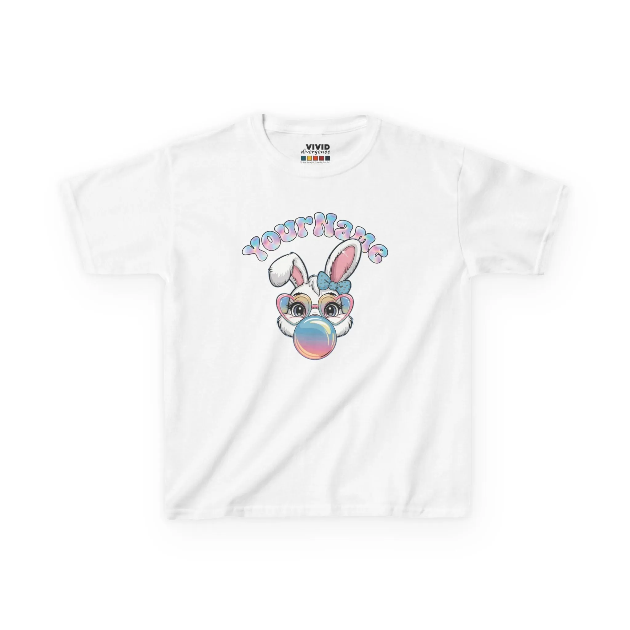CUSTOM NAME Bunny Face Easter KIDS T-Shirt