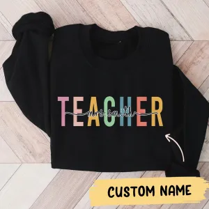 Custom Teacher Sweatshirt, Teacher Mrs Sweatshirt, Cute Teacher Crewneck, Teacher Appreciation gift, Gift for Teacher, Retro Teacher shirt