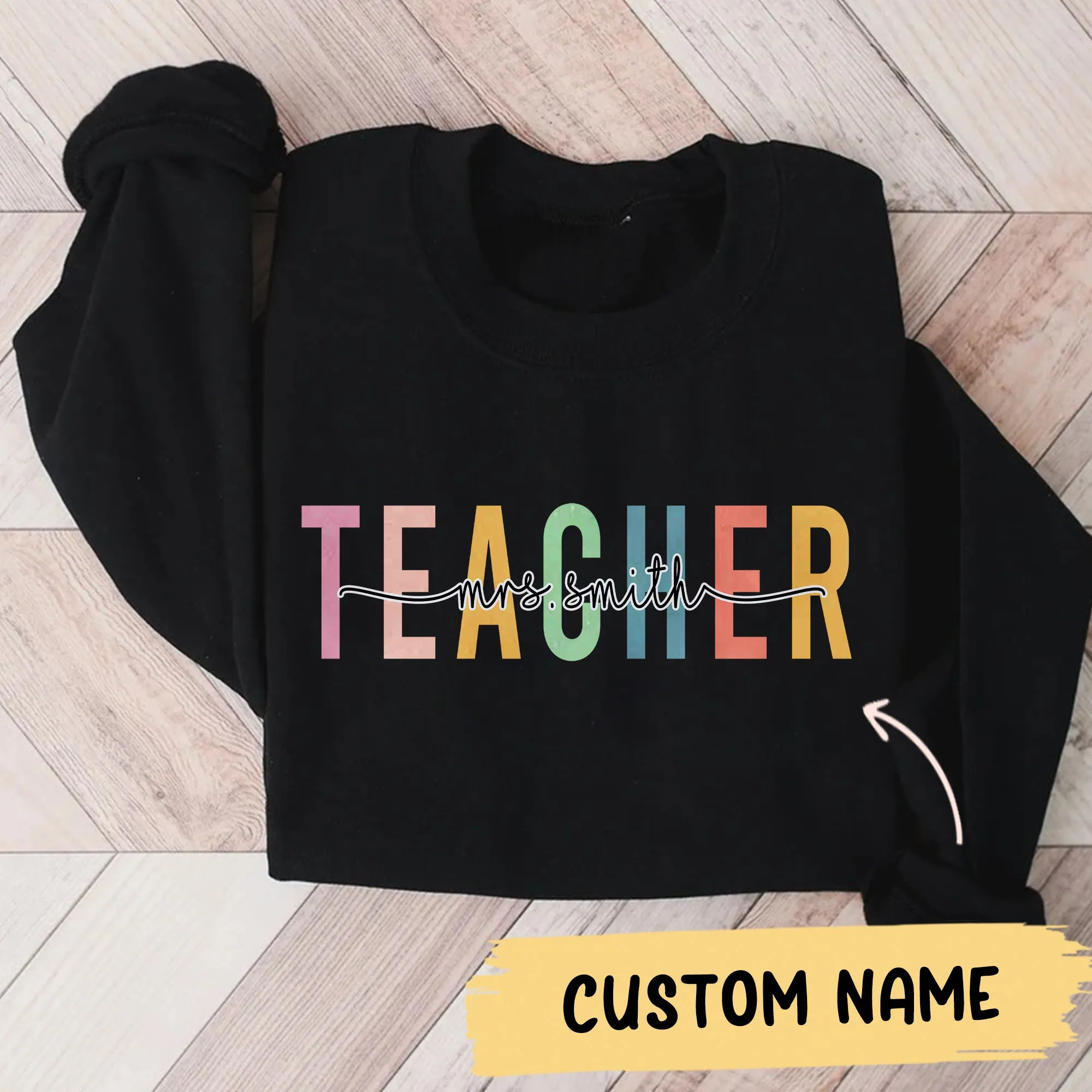 Custom Teacher Sweatshirt, Teacher Mrs Sweatshirt, Cute Teacher Crewneck, Teacher Appreciation gift, Gift for Teacher, Retro Teacher shirt