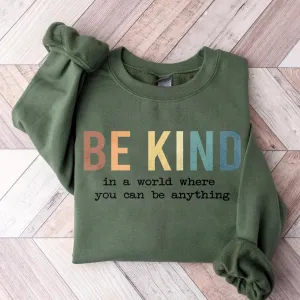 Cute Teacher Sweatshirt, Teacher Appreciation Gifts Crewneck, Be Kind Tee
