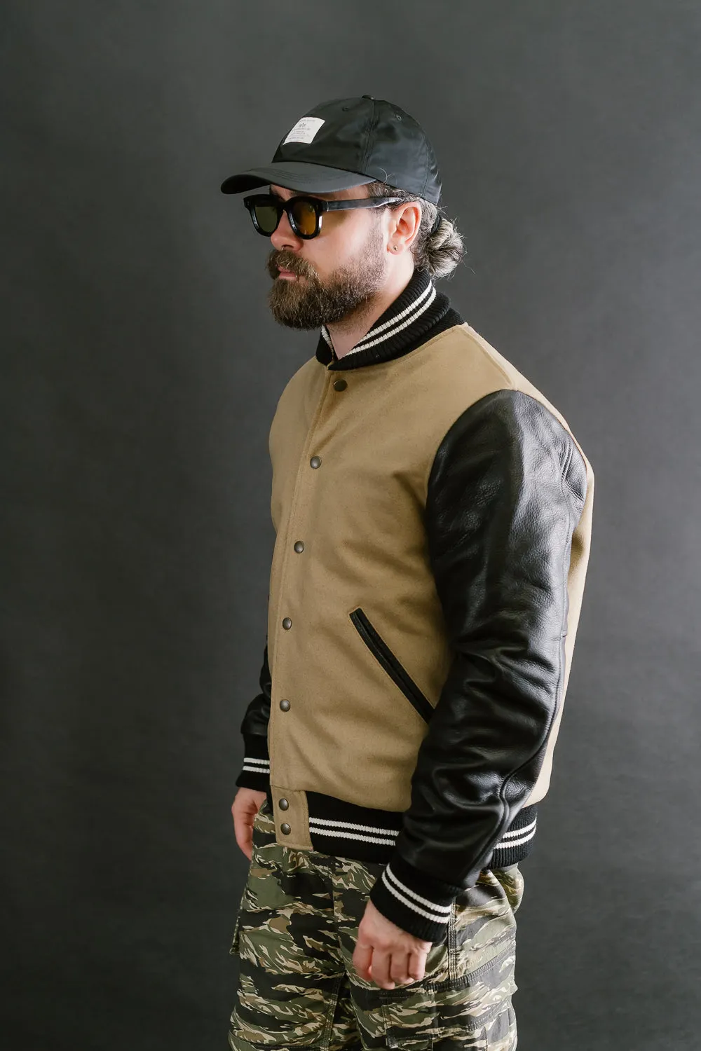 Dant x Dehen - Varsity Jacket - Camel, Black