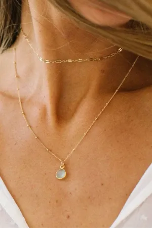 Delicate Disc Pendant Double Layered Necklace In Multiple Colors