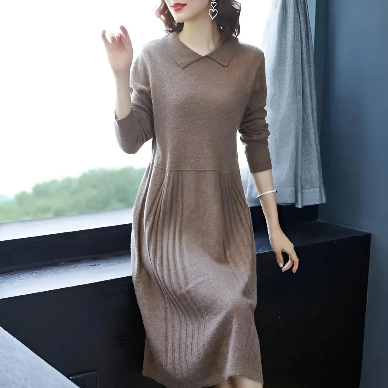 Delphine | Mühelose Eleganz in einem gestrickten Maxikleid