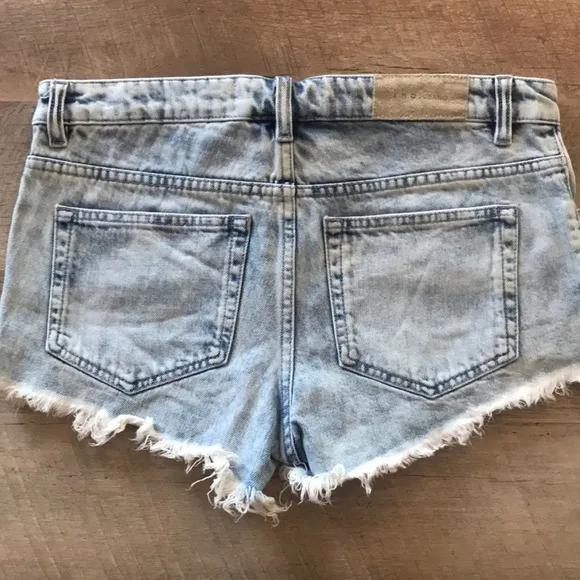 Designer IRO Paris Acid Wash Denim Shorts 26
