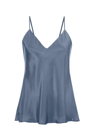 Double Silk Solid Cami Dusty Blue