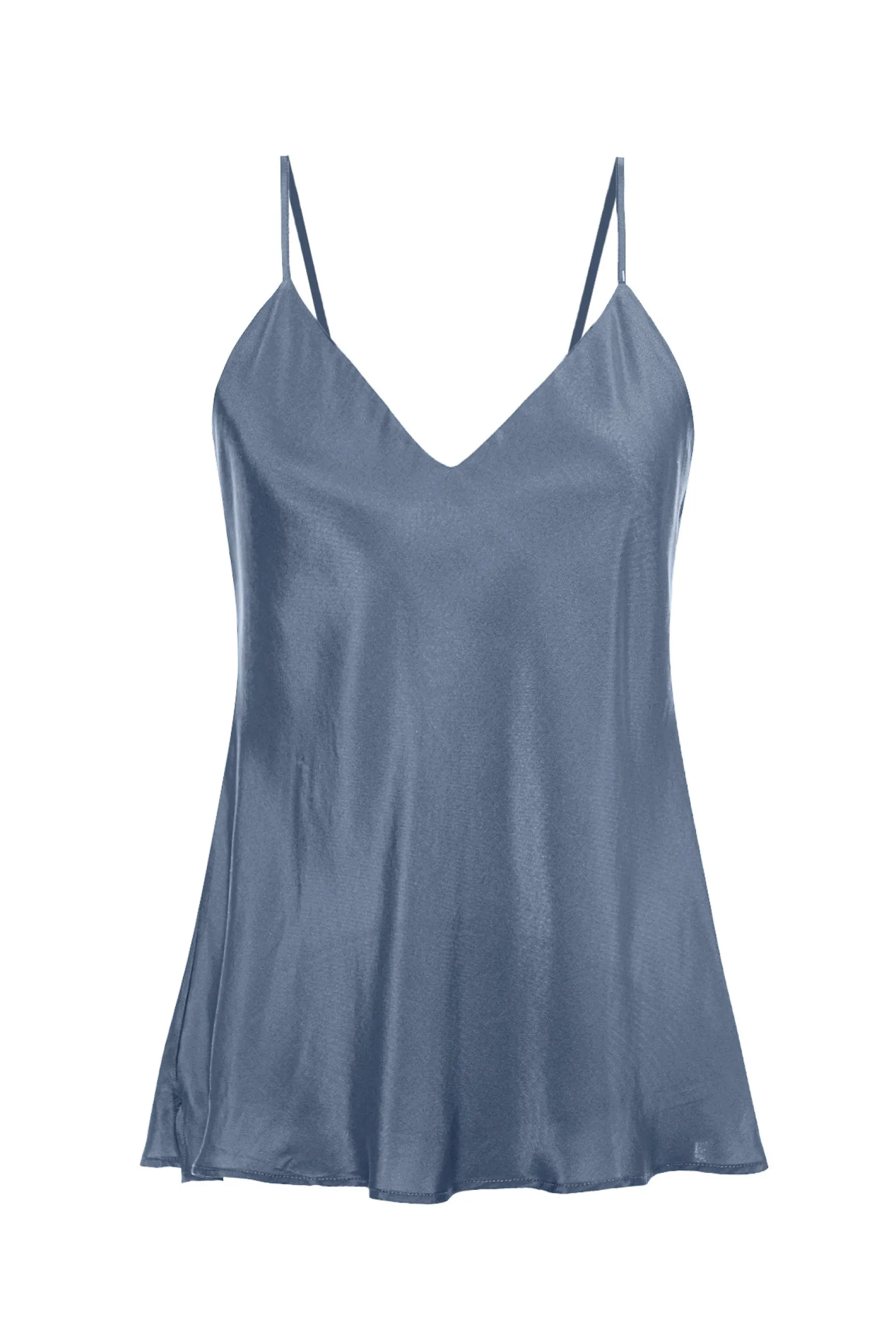 Double Silk Solid Cami Dusty Blue