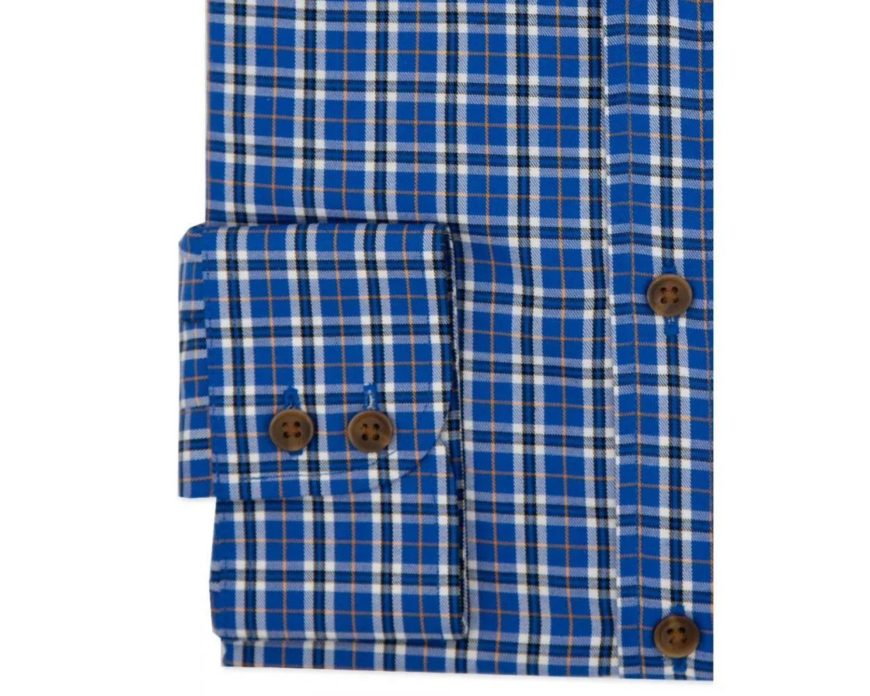 Double Two Men's Pure Cotton Bamboo Blend Twill Check Shirt in Royal Blue 2XL to 5XL