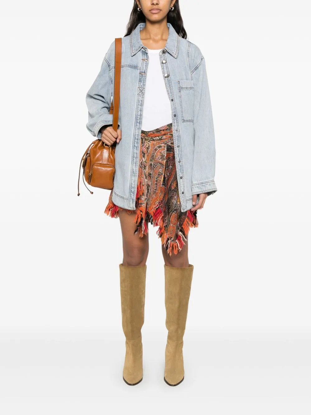 Dova printed cotton skirt