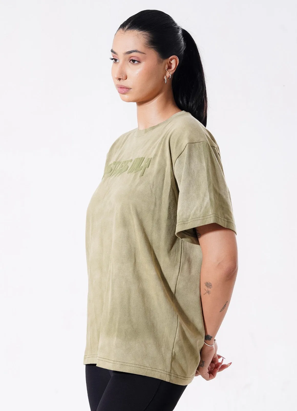 Drippy Acid Wash Tshirt - Green